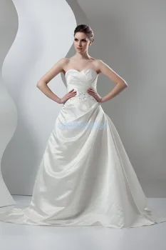 nemokamas pristatymas tikros nuotraukos vestido de noiva ilgas pasirinktinis dydis/spalva karoliukais mielaširdingas nuotakos chalatas suvarstomas pigi vestuvinė suknelė