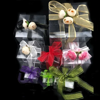 10vnt PVC kvadratinė skaidri saldainių dovanų dėžutė šokoladinių saldainių dėžutės papuošalų laikymo dėžutės vestuvinė kalėdinė pakuotė dovanų dėžutė Nauja