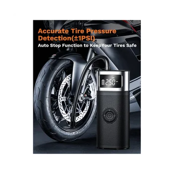 nešiojamas elektrinis oro siurblys LED skaitmeninis ekranas Belaidis automobilio oro kompresorius automobilio motociklo dviračiui