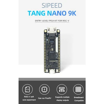 Tang Nano 9K FPGA Gaoyun GW1NR-9 RISC-V RV - suderinama kūrimo plokštė + 1.14 colio SPI ekranas + 2.54 mm kaiščio antraštė