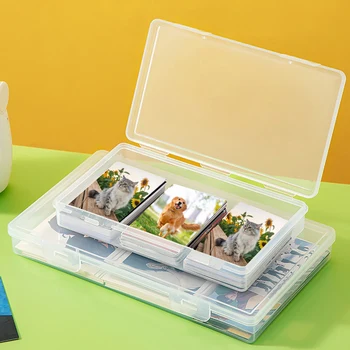 3 dydžio stabų mažų kortelių kolekcijos dėklas Skaidri praktiška nuotraukų dėžutė žvaigždėms besivaikančioms merginoms Plastikinio konteinerio organizatoriaus dėžutė