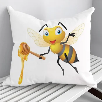 Bee Cartoon Throw Pillows Pagalvės Užvalkalas ant sofos Namų dekoras 45*45cm 40*40cm Dovanų pagalvės užvalkalas Cojines Dropshipping
