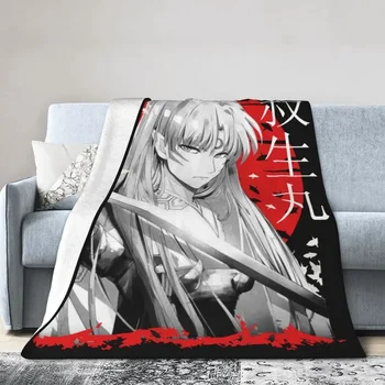 Sesshomaru Off The Red Moon Blanket 3D Print Flanel Fleece Warm Anime Inuyasha Mesti antklodes automobilio miegamojo sofos lovatiesėms
