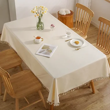Medvilninė lininė staltiesė stačiakampė valgomojo stalo audinio menas arbatos stalo kilimėlis staltiesė