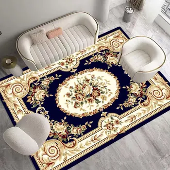 Modernus europietiškas stilius Didelė svetainė Kilimas Įvairiaspalvis šiltas miegamojo kilimas Pliušinis Antiskid kambario dekoravimas Namų kilimėliai Flanelė
