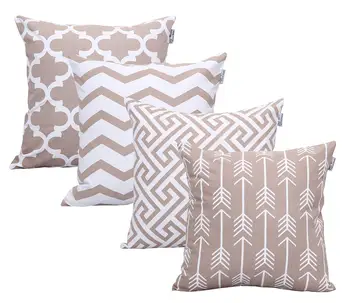 Balta geometrinė rodyklė šviesiai rudas lininis pagalvės užvalkalas sofos pagalvėlės užvalkalas namų tobulinimas gali būti pritaikytas jums 40x40 50x50