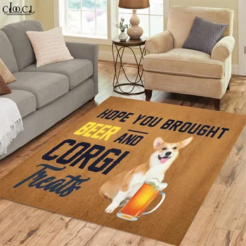CLOOCL kilimas Tikiuosi, kad atnešėte alaus Šunys Grafika 3D spausdinti kilimėliai Svetainė Namų dekoro sofos kilimėlis Anti Slip pagalvėlė Poilsio kilimėlis
