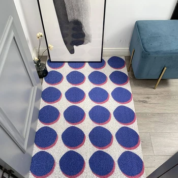 Naujas apskritimo dizainas Šilko kilpa Namų durų kilimėlis Virtuvė Miegamasis Vonia Svetainė Kilimas PVC neslystantis kilimėlis Individualaus dydžio įėjimo durų kilimėlis