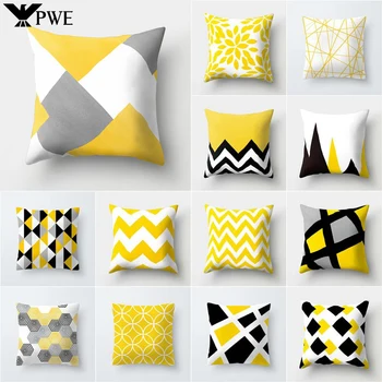 Naujas Šiaurės šalių geometrinis geltonas pagalvės užvalkalas Dekoro pagalvėlės sofa 