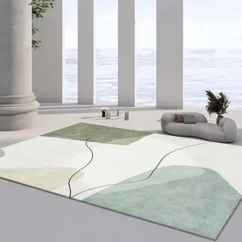 Japoniškas minimalistinis kilimas svetainei Žalia 200x300 didelio ploto kilimėliai Dekoras Miegamasis Minkšti elastingi lauko grindų kilimėliai plaunami