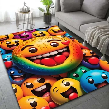 Klasikinis EEMOlJ Šypsena Veidas Spausdintas kilimas Mados grindų kilimėlis Svetainės kilimėlis Neslidus kilimas Fotografija Rekvizito dovana Miegamojo dekoras