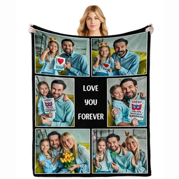 Motinos dienos gimtadienio dovanos Individualizuota antklodė su nuotraukomis Tekstas mamai Dukros sūnaus Flanelinė antklodė