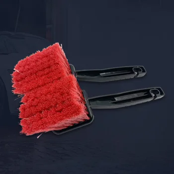 Automobilių padangų šepetys Kėbulas ilga rankena Raudonas šepetys su kabliu Minkšti šeriai Automobilių plovimo šepetys Automobilių motociklų valymas Grožio skalbimo įrankiai