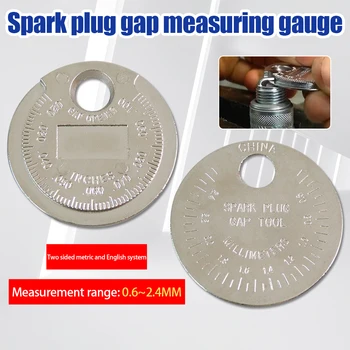 Tik 1vnt Aukštos kokybės monetų tipo kibirkščių žvakės tarpo matuoklio įrankis - išmatuokite 0,6–2,4 mm diapazoną su tiksliu tarpo matavimu.