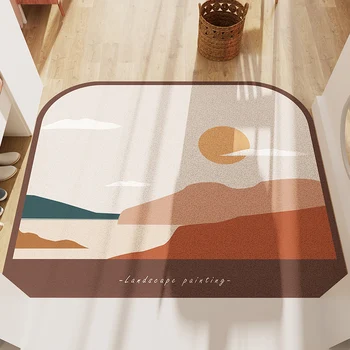 Nordic Living Room Carpet Bedroom Kitchen Bathroom Kilimėlis Personalizuotas dulkėms atsparus šilko kilpa Neslidus PVC kilimėlis Namų įėjimo durų kilimėlis