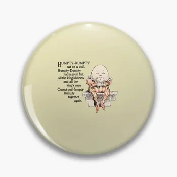 Vintage Humpty Dumpty Poem Tee Soft Button Pin Moterų apykaklės dekoras Miela kūrybinė dovana Atvartas Smeigtukas Juokingi mados mylėtojų papuošalai