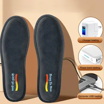 Šildomi batų įdėklai USB šildomi žieminių batų vidpadžiai Unisex minkšti pėdų šildytuvai Plaunami vidpadžiai stovyklavimui Slidinėjimas Žygiai pėsčiomis Medžioklė