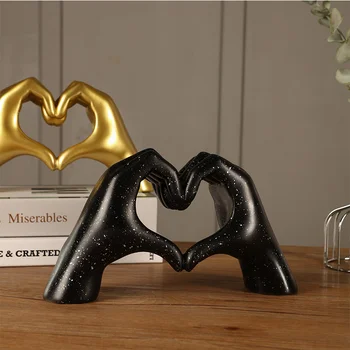 Šiaurės šalių širdies gestų skulptūra Namų dekoravimas Meilė Gyvos statulos figūrėlės Vestuvių papuošalai svetainės stalo aksesuarams