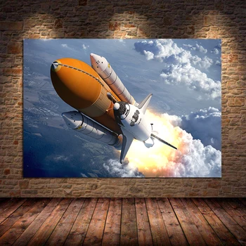 Raketinis erdvėlaivis Erdvėlaivio plakatai ir atspaudai Drobė Tapyba Sienų menas svetainei Miegamasis Namų dekoras Freska