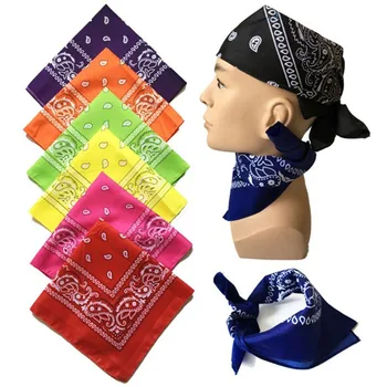 Hip-hop Dancing Bandana Party Holiday Travel Polyester Cotton Printing Square Scarf Head Band Wine Red