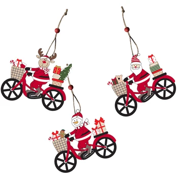 3vnt Kalėdiniai papuošalai Kalėdų tematika Lėlė Važiavimas dviračiu Kabantis ornamentas Kalėdų dekoras