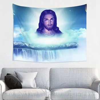 Individualizuotas Gelbėtojas Jėzus Kristus Gobelenas Hipių kambario dekoras Krikščionių Dievo gobelenai Sieniniai kabantys miegamojo namų dekoravimui