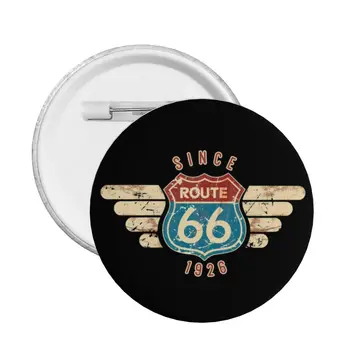 Route 66 degalinė Prisegti prisegti atgal mygtukus drabužiams Pritaikoma Užpildykite jos ženklelius Sagė Pinback