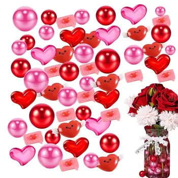 Karoliukai Vazos užpildas Valentino rinkinys 86 romantiškos širdies formos vazos užpildai Fotografija Rekvizitai Vandeniui atsparūs karoliukai kavos staliukui