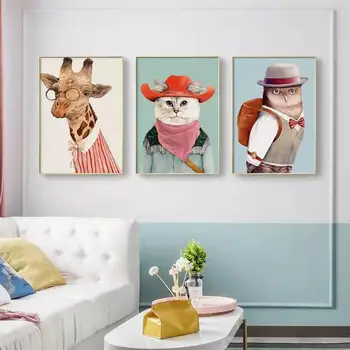 Šiaurietiško stiliaus vaikų kambario dekoravimo tapyba Kūrybinis animacinis filmas Gyvūnų aliejaus tapyba Miegamojo freska Svetainės atspaudai