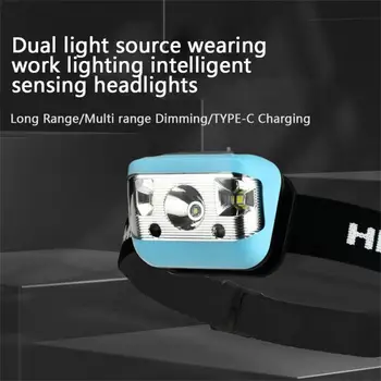 Head Usb įkraunamas priekinis žibintas Dviračių žibintas Kempingo įranga nešiojamas galvos žibintuvėlis aukštos šviesos priekiniai žibintai Cob LED