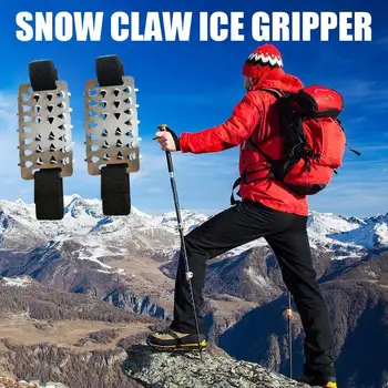 Snow Claw Ice Gripper Patvarus nerūdijančio plieno konstrukcija Neslystanti Žygiai į kalnus Laipiojimas kalnais Mėšlungis lauke Žiemos ledo nagai