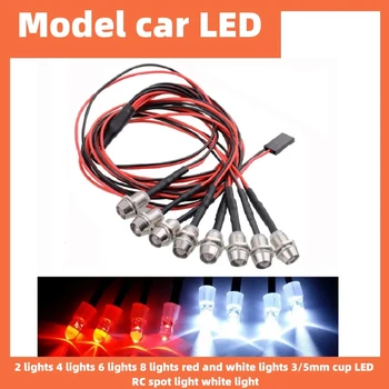 Naujas 4 LED/6 LED/8 LED šviesos rinkinys 2 Baltas 2 Raudonas 2 Mėlynas 1/10 1/8 HSP SCX10 D90 HPI RC automobilio RC modelis Dreifuojančio automobilio priekinis žibintas