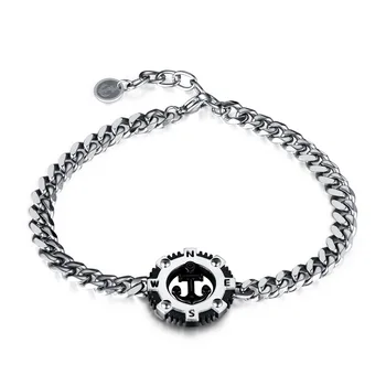 New Retro Personality Creative Titanium Steel Bracelet Fashion Anchor Bracelet Men's Punk Chain Wrist Hand papuošalų dovanų vakarėlis
