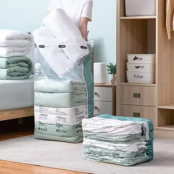 3-5PC Nereikia siurblio vakuuminiai maišeliai Dideli plastikiniai laikymo krepšiai drabužiams laikyti antklodės Suspaudimas Tuščias krepšys Kelioniniai priedai