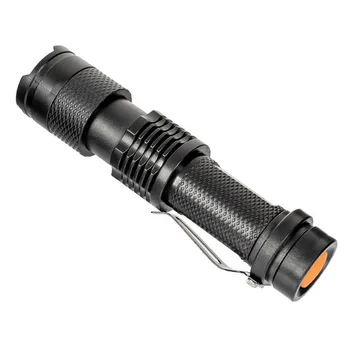 Mini mažas žibintuvėlis Rankinis galingas LED taktinis kišeninis vandeniui atsparus žibintuvėlis Raudonas lazeris UV pyptelėjimas Kempingo kišeninis žibintas