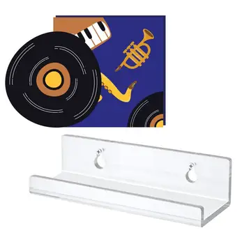 4 colių lentyna Aptaki lentyna Akrilo vinilo lentynos sieninis laikiklis Aptakus muzikos albumo ekranas Plaukiojančių lentynų laikiklis vonios kambario miegamajam