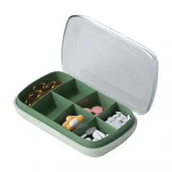 7 Grids Medicine Organizer Travel Pill Box Transparent Sub-Packing Large Talpa Pill Box Sandari drėgmei atspari tablečių saugykla