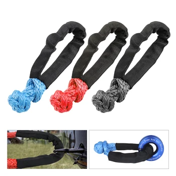 Heavy Duty Offroad 4X4 41000lbs Soft Shackle Synthetic Rope Tow Shackle dirželis su apsaugine mova Jeep Truck visureigiui