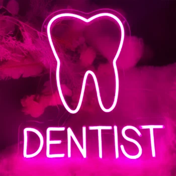 Nemokamas pristatymas Individualus odontologas Neon Sign Teeth Neon LED 110-120V Full Color Odontologijos klinikos verslo reklamai