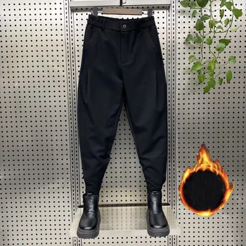 2023 Vyrai Šiltos laisvalaikio kulkšnies ilgio kiškio kelnės Gražios Korėjos mados verslo kelnės Ruduo Žiema Vyriškas sustorėjęs kostiumas Kelnės