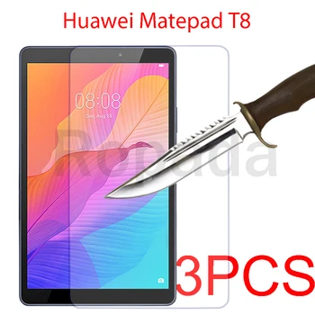3PCS Stiklinė ekrano apsauga, skirta Huawei matepad T8 T 8 8.0 2020 versija planšetinio kompiuterio apsauginė plėvelė 9H kietumas nuo dulkių