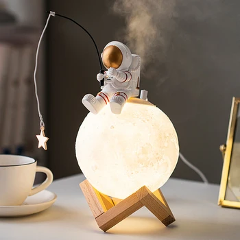 Astronautų figūrėlės Namų dekoravimas Kosminis žmogus Miniatiūrinis naktinis šviesos drėkintuvas Šalto rūko mašina Aroma Difuzorius Priedai