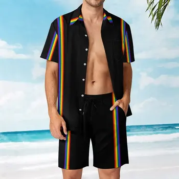 2 Pieces Suit Rainbow Stripes aukščiausios kokybės vyriškas paplūdimio kostiumas Vintage Out JAV dydis