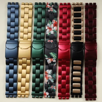 nauja 20*22mm kelių spalvų gėlių rašto nerūdijančio plieno apyrankė, skirta Swatch diegimui užsegama laikrodžio juosta su visu logotipu
