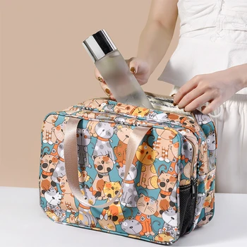 Naujas moteriškas kosmetikos krepšys Nešiojamas kelioninis makiažo krepšys Tualeto reikmenų skalbimo krepšiai Vandeniui atspari dvisluoksnė daiktadėžė Neceser Mujer Organizatorius