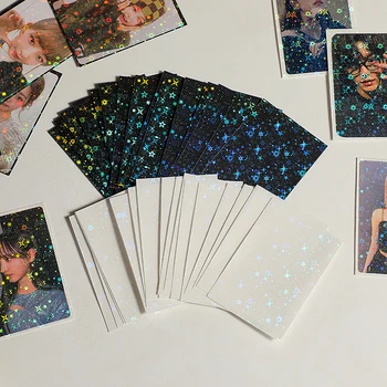 50Pcs/Pack Glittery Star fotokortelės Apsauginis dėklas Laikymo krepšys Spalvotas Kpop Idol kortelės fotokortelės rankovės