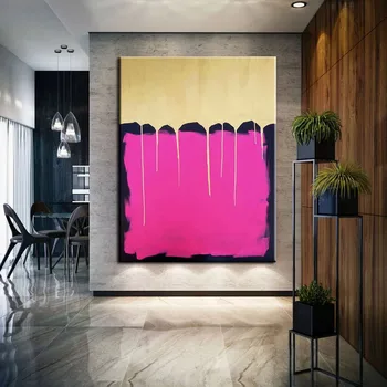 100% rankomis dažyti abstraktūs rankų darbo aliejiniai paveikslai Paprasti rožinio aukso folijos sieniniai paveikslėliai svetainei Namų dekoravimas Didelis dydis