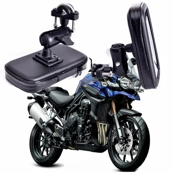 360 Besisukantis GPS motociklas Telefono laikiklis Neperšlampamas krepšys Dviračio telefono laikiklis Reguliuojamas vairo palaikymas Moto Mount kortelių lizdai