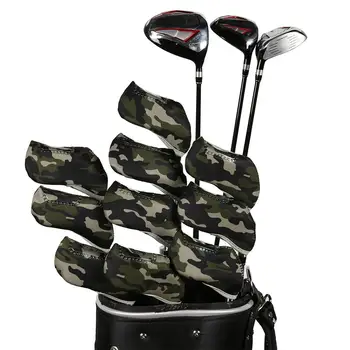 Daugiaspalvis 10vnt golfo klubo galvos dangteliai matomi golfo galvos dangteliai Apsauginis dangtelis Lauko sporto golfo priedai