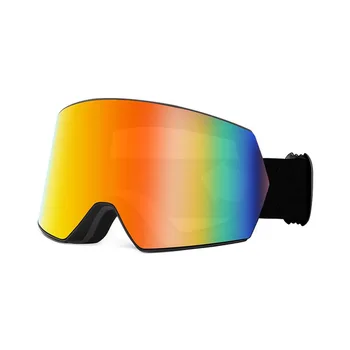 Lauko sporto profesionalūs slidinėjimo akiniai Dideli cilindriniai slidinėjimo akiniai vėjui atsparūs anti-rūko lęšiai Kokerio trumparegystė akiniai sniegas